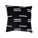 cojin negro con blanco