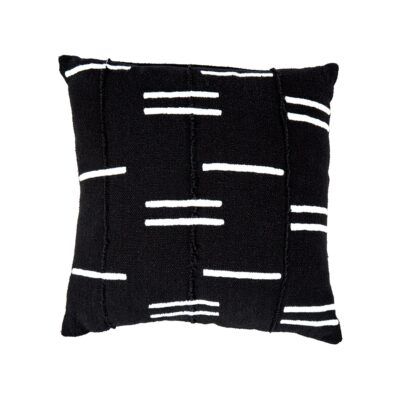 cojin negro con blanco