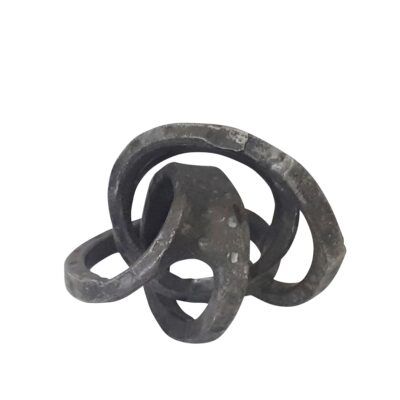 Escultura de Nudo de Aluminio Negro 18 cm