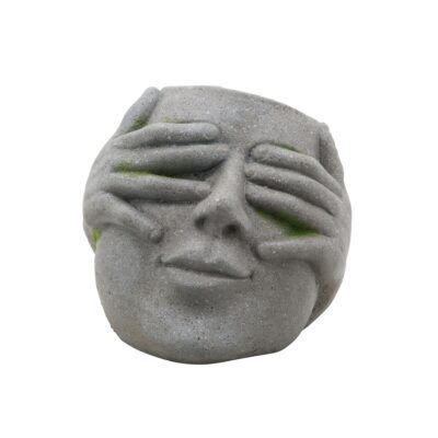 Macetero Ojos Tapados Gris 23cm