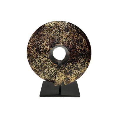 Disco en Acero Negro y Dorado 48cm