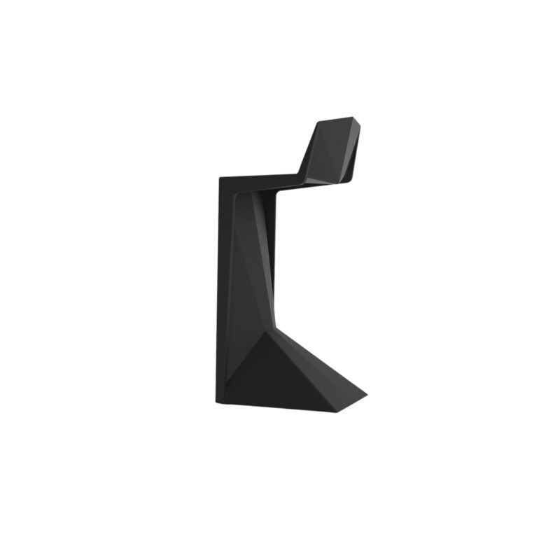 a black stand with a curved edge