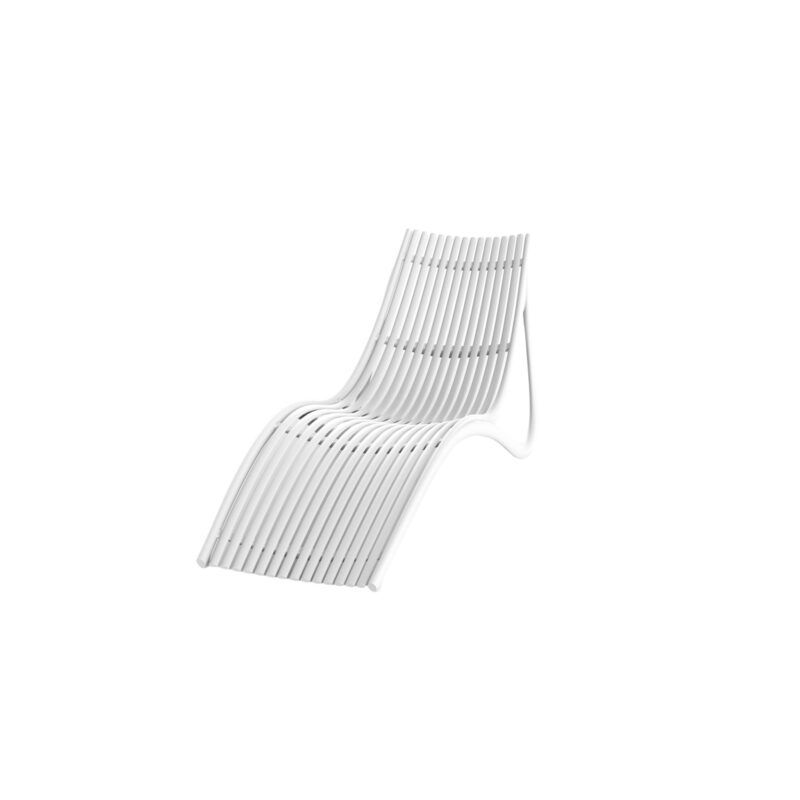 a white chair with curved lines