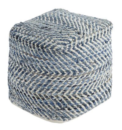 Pouff Azul/Blanco