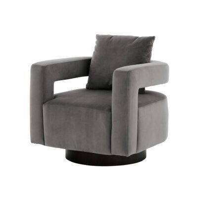 Butaca Giratoria de Terciopelo Gris