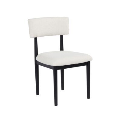 silla de comedor tapizada patas negras