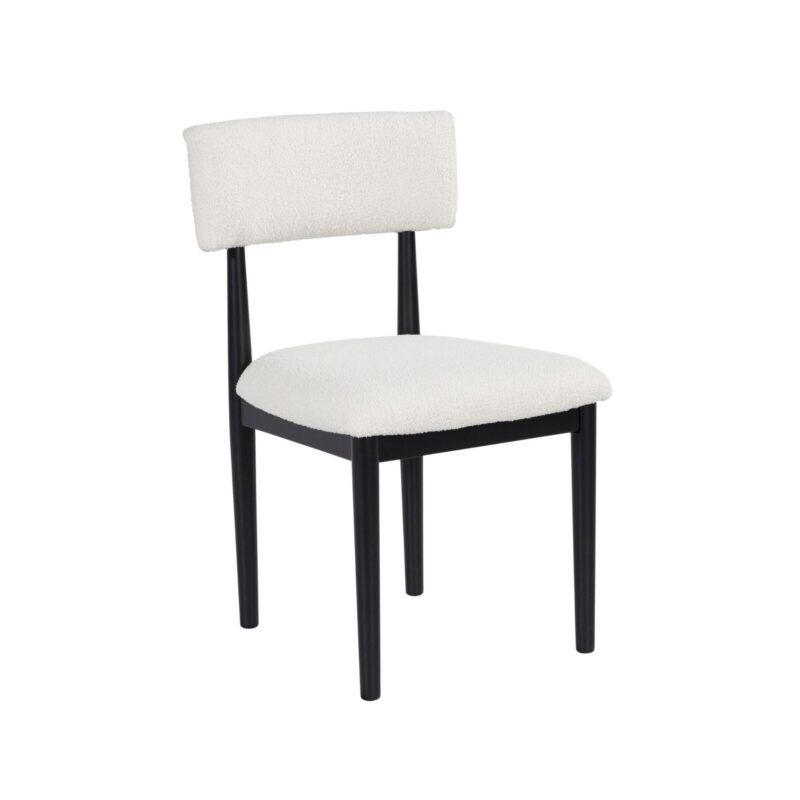 silla de comedor tapizada patas negras