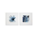two white framed pictures on a white background