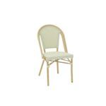 a chair with a texilene green