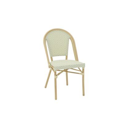 a chair with a texilene green