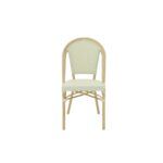 a chair with a texilene green