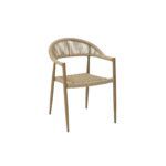a chair with a wicker back beige