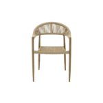 a chair with a wicker back beige