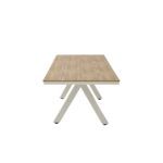 a table with legs and a wooden top