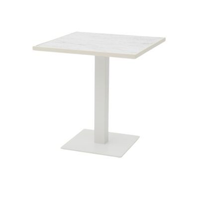 Mesa de Comedor Blanca de Exterior de HPL 70x70x75