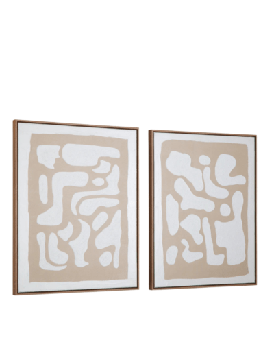 Set 2 Cuadros Beige y Blanco